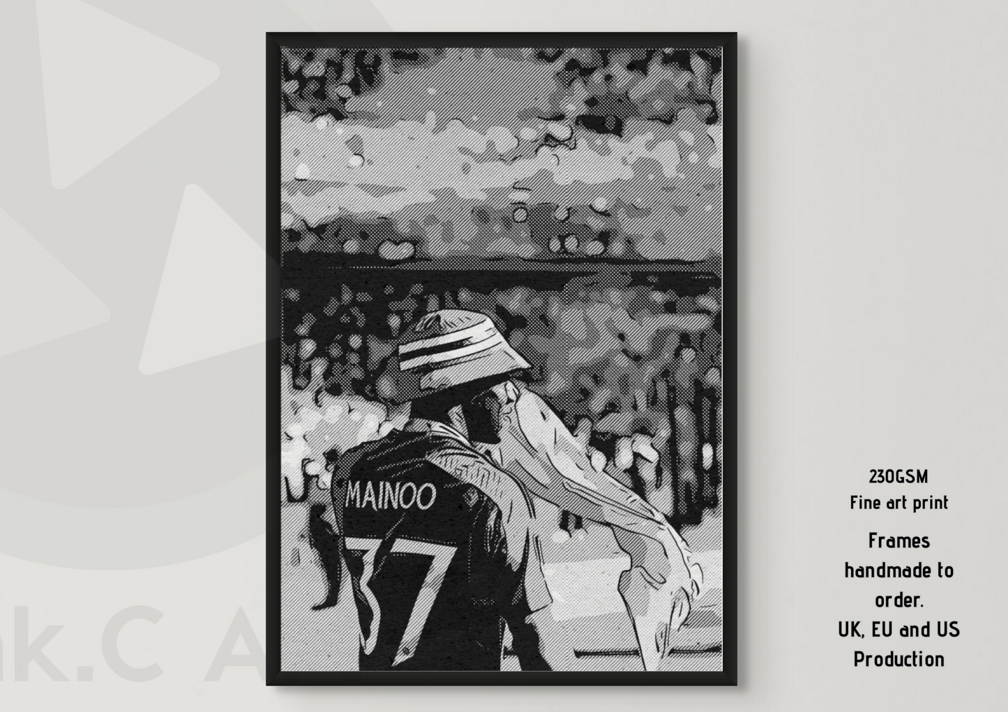 BW Bucket Hat Mainoo Poster of Kobbie Mainoo FA Cup final Manchester United