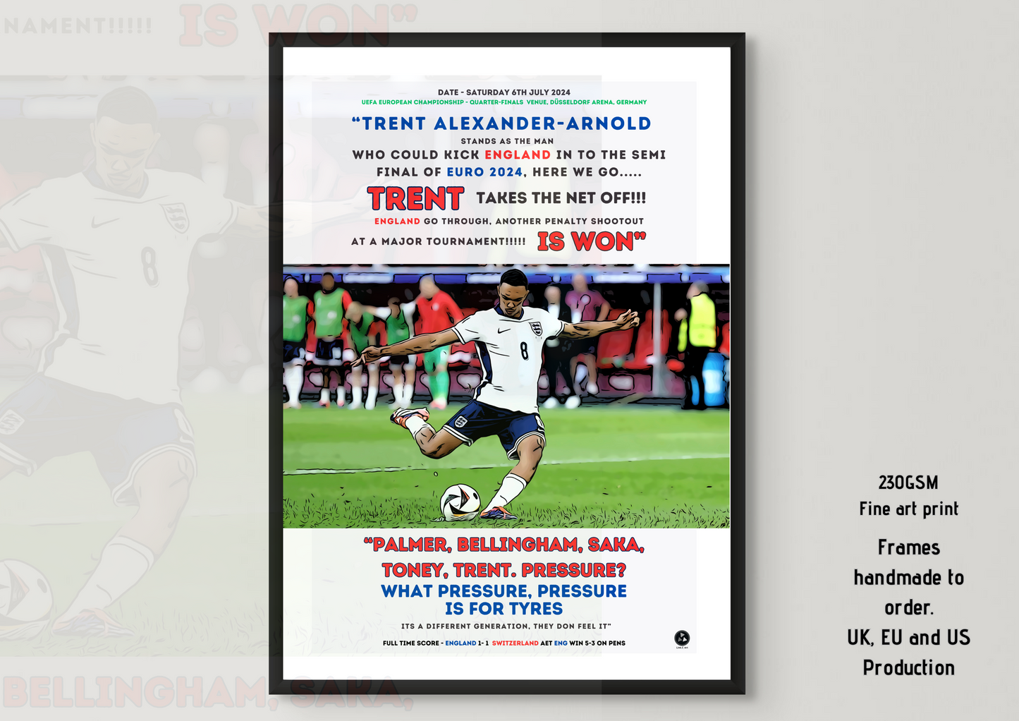 England Pressure what pressure - Trent Alexander-Arnold Print