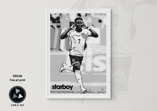 Saka - Starboy - England Euro 2024 Bukayo Saka Art Poster