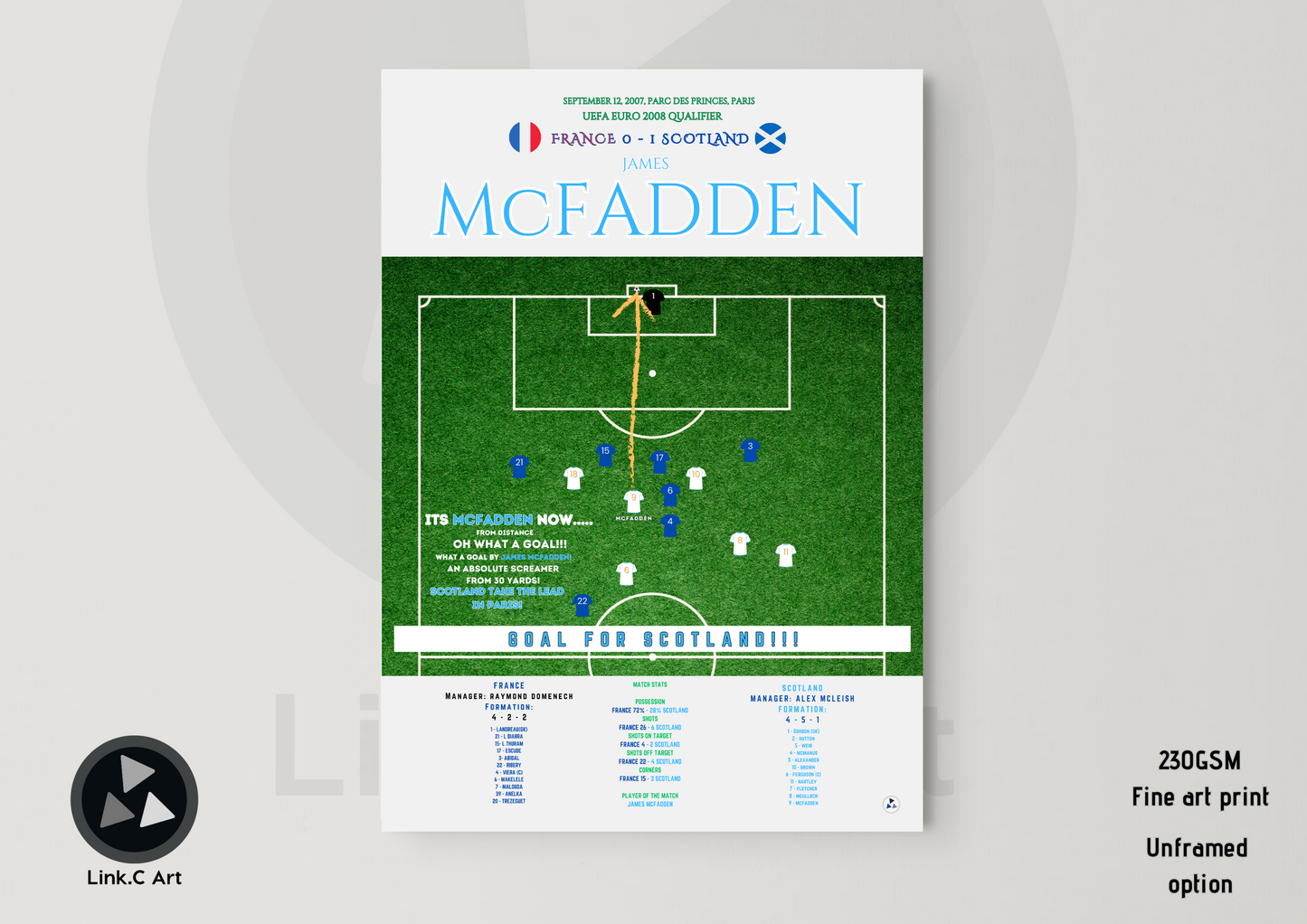 James McFadden Goal vrs France 2007 Scotland vs France 2007