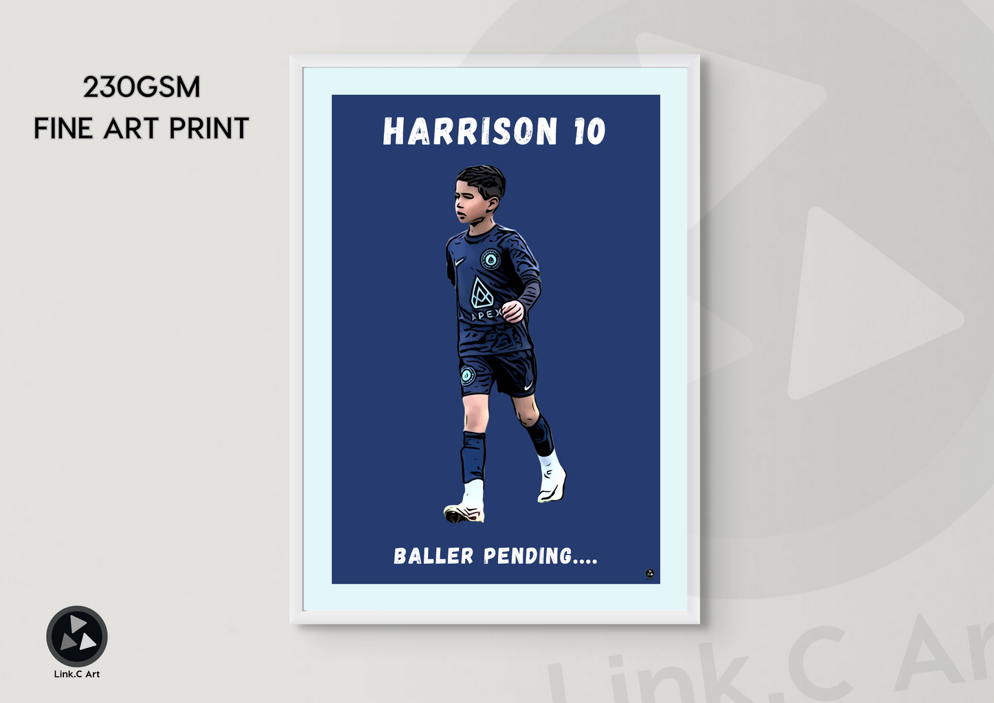 Grassroots Football Art – Custom Name & Number Poster