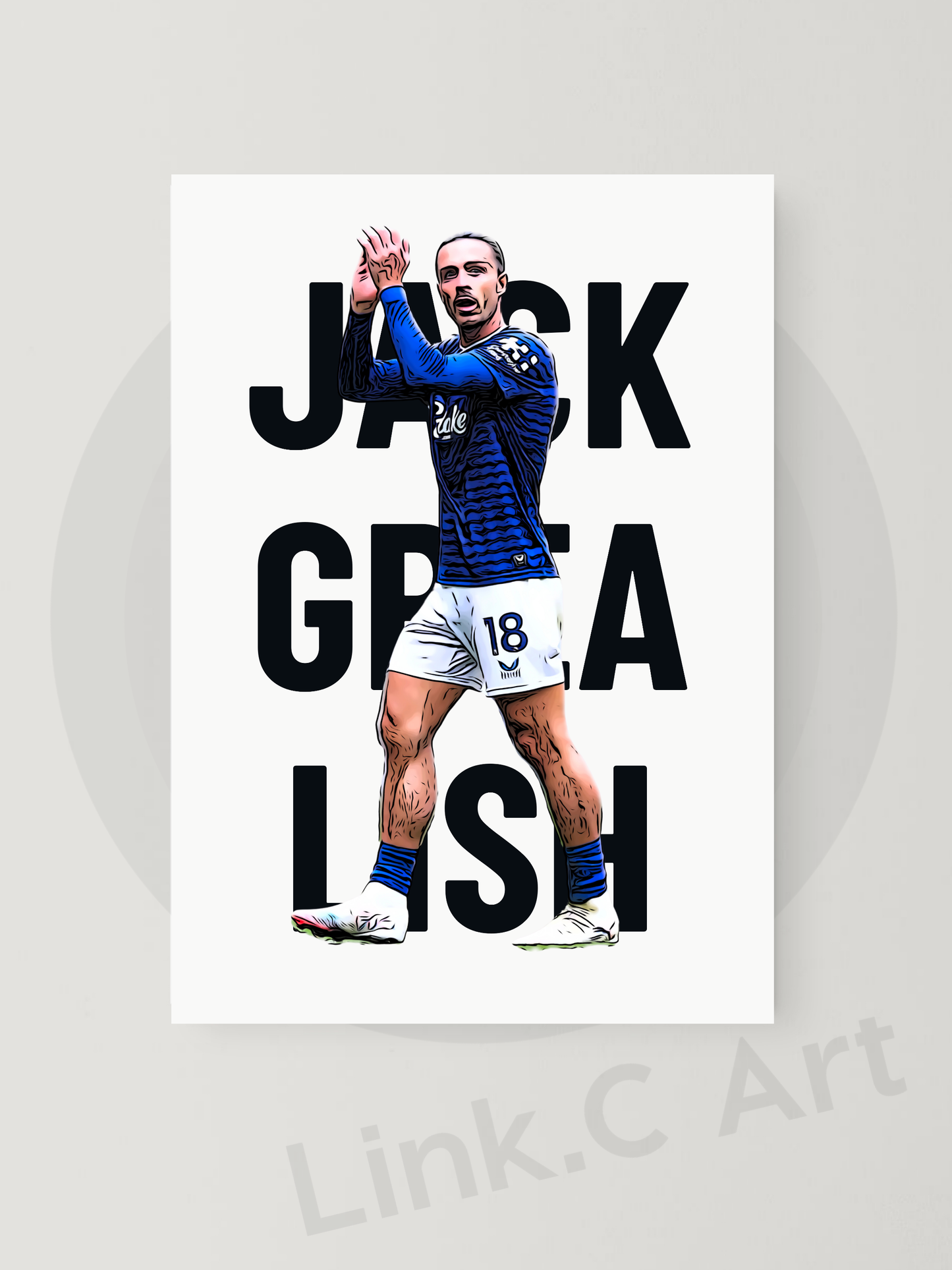 Jack Grealish 18 Everton Football Print