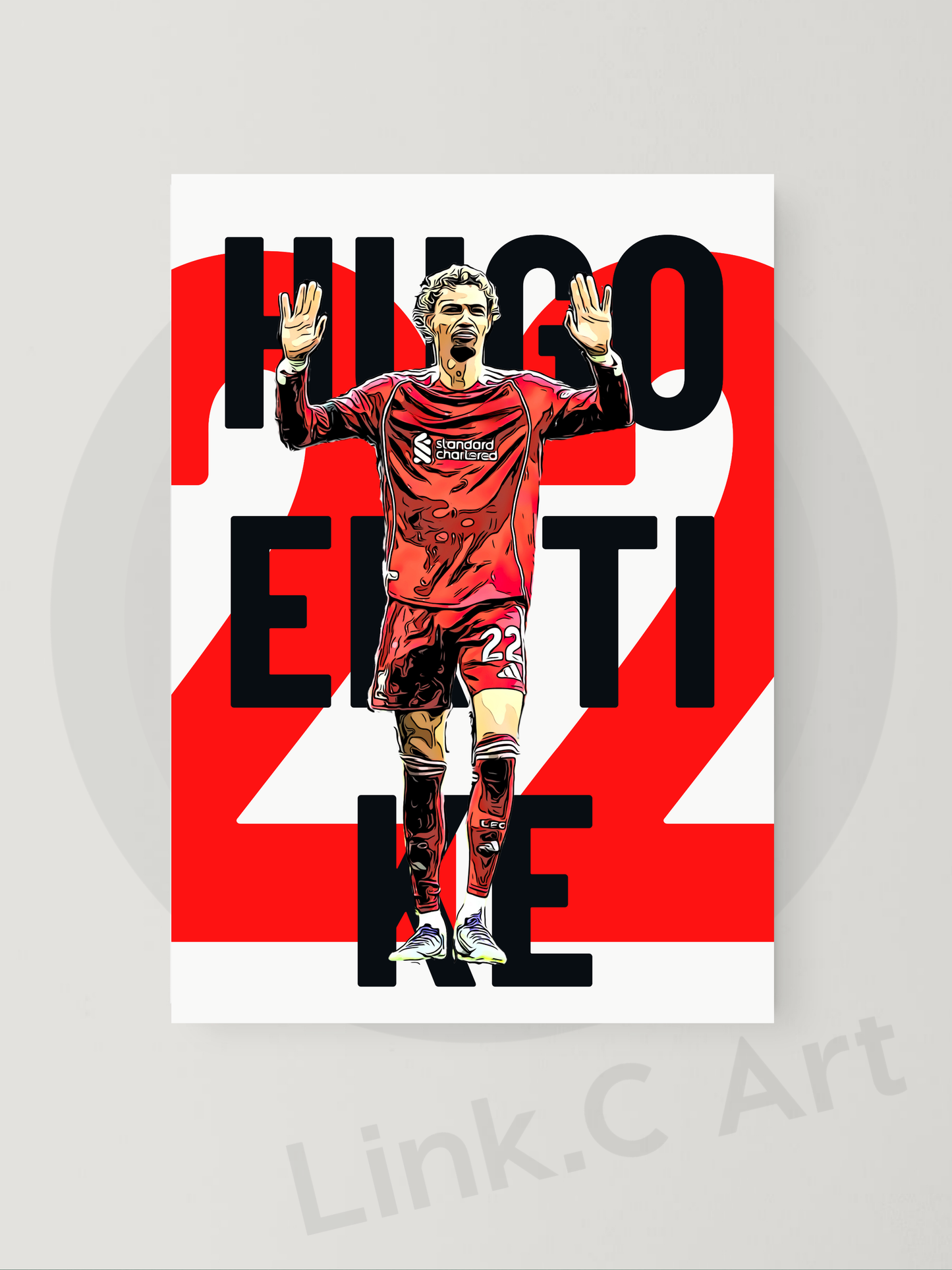 Ekitike 22 Liverpool Football Print