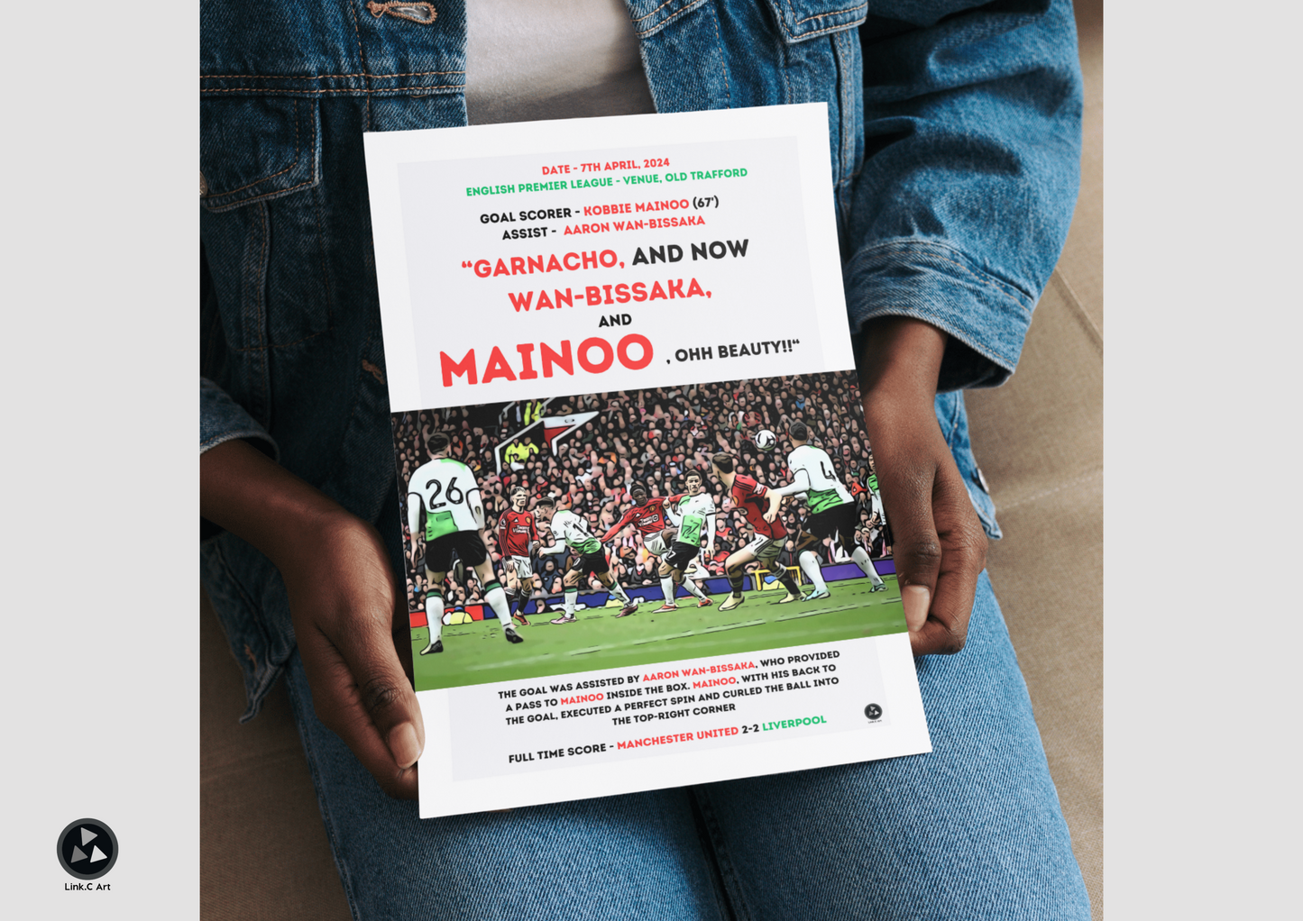 Mainoo Oh BEAUTY Iconic Goal Print | Manchester United vs Liverpool | 2-2 Draw