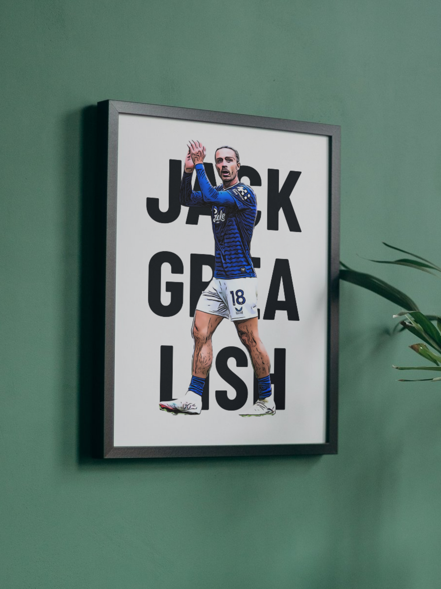 Jack Grealish 18 Everton Football Print