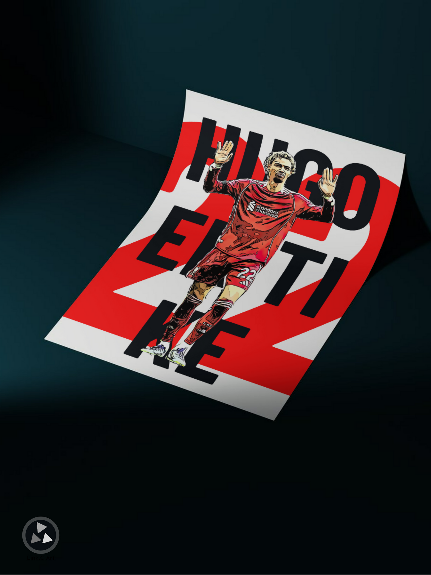 Ekitike 22 Liverpool Football Print