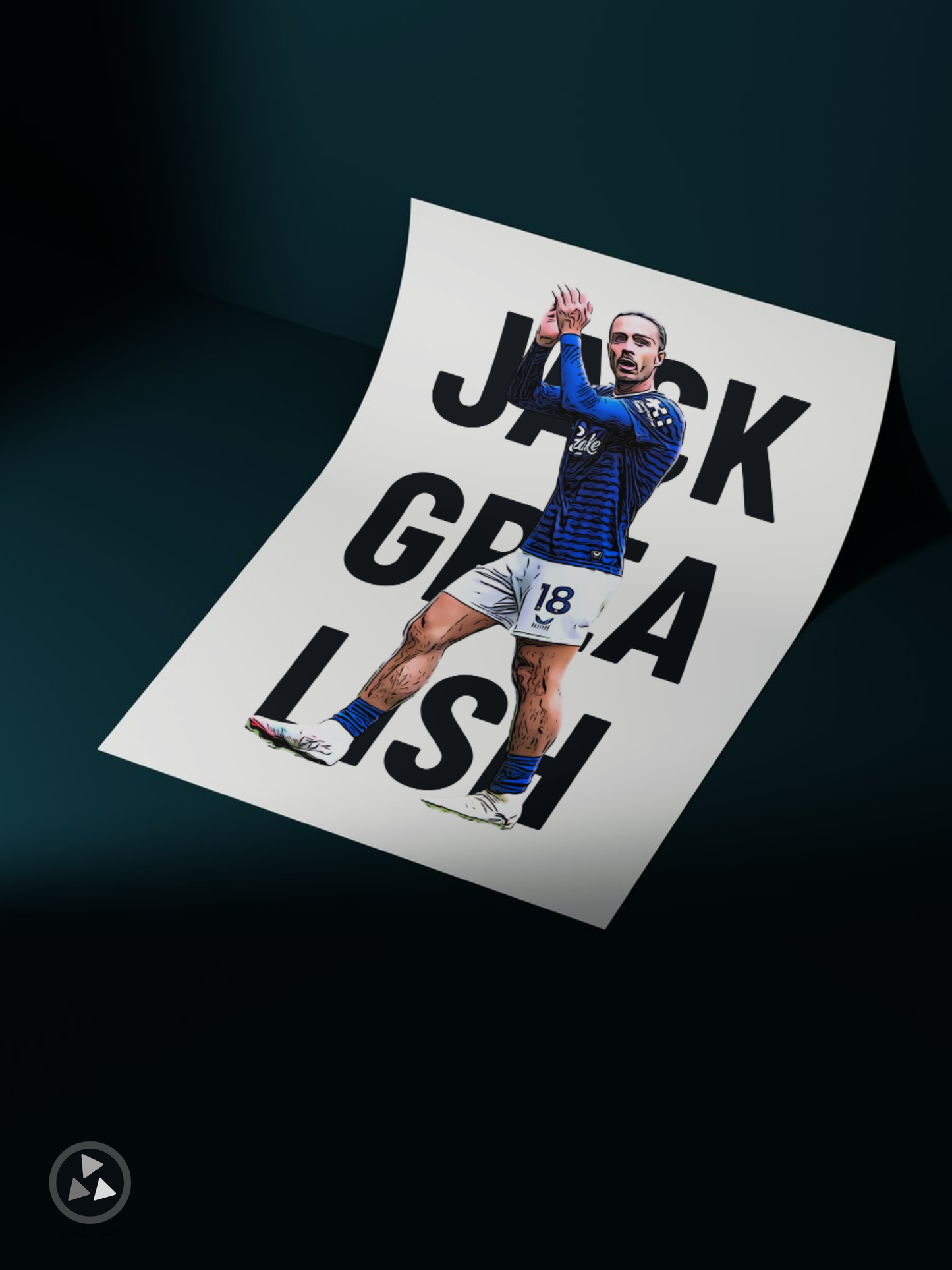 Jack Grealish 18 Everton Football Print