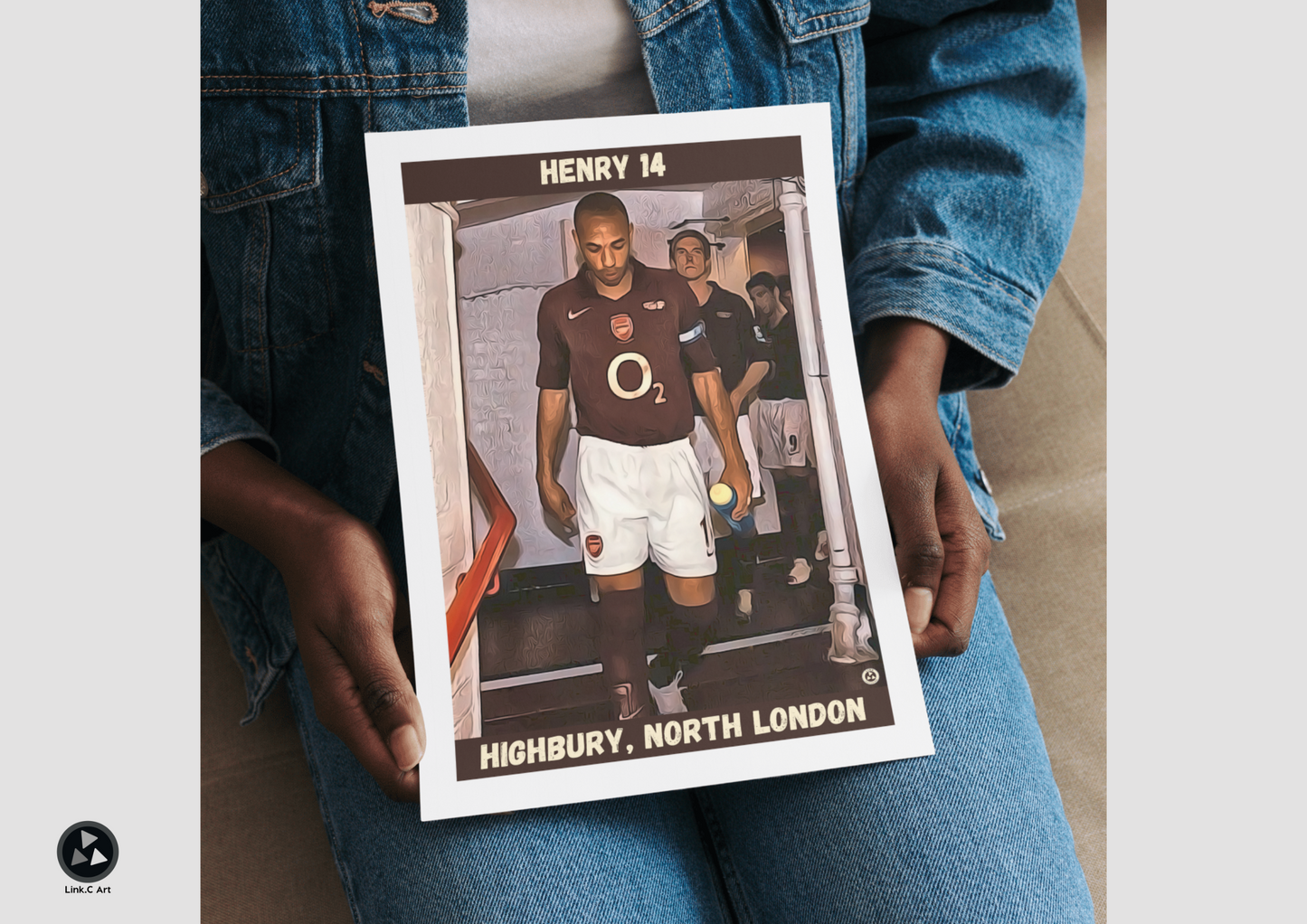 Thierry Henry 14 Poster - Arsenal Football Club Print - Perfect for Home Gym, Study or Man Cave - Henry Retro Print Poster. Arsenal Retro