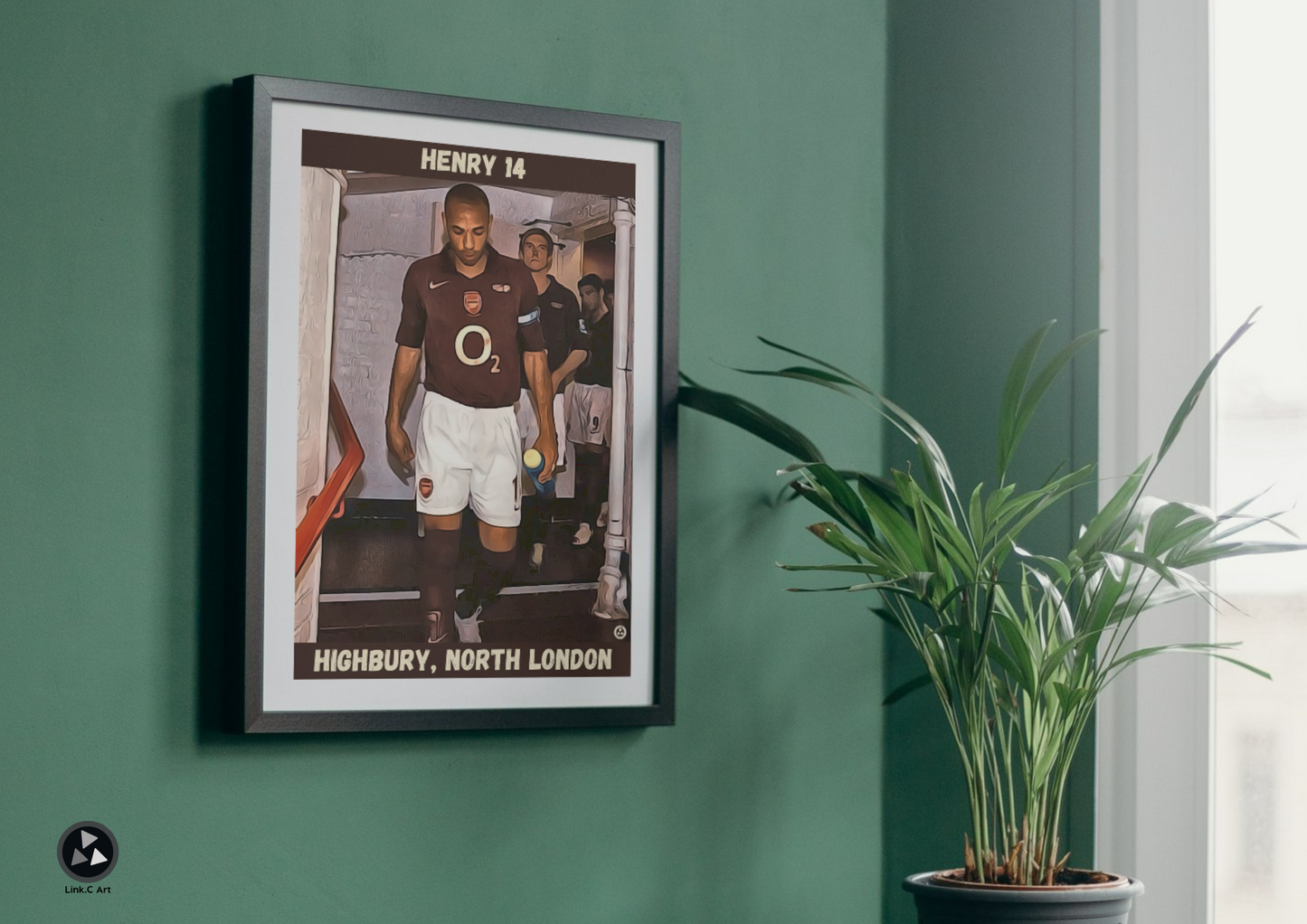 Thierry Henry 14 Poster - Arsenal Football Club Print - Perfect for Home Gym, Study or Man Cave - Henry Retro Print Poster. Arsenal Retro