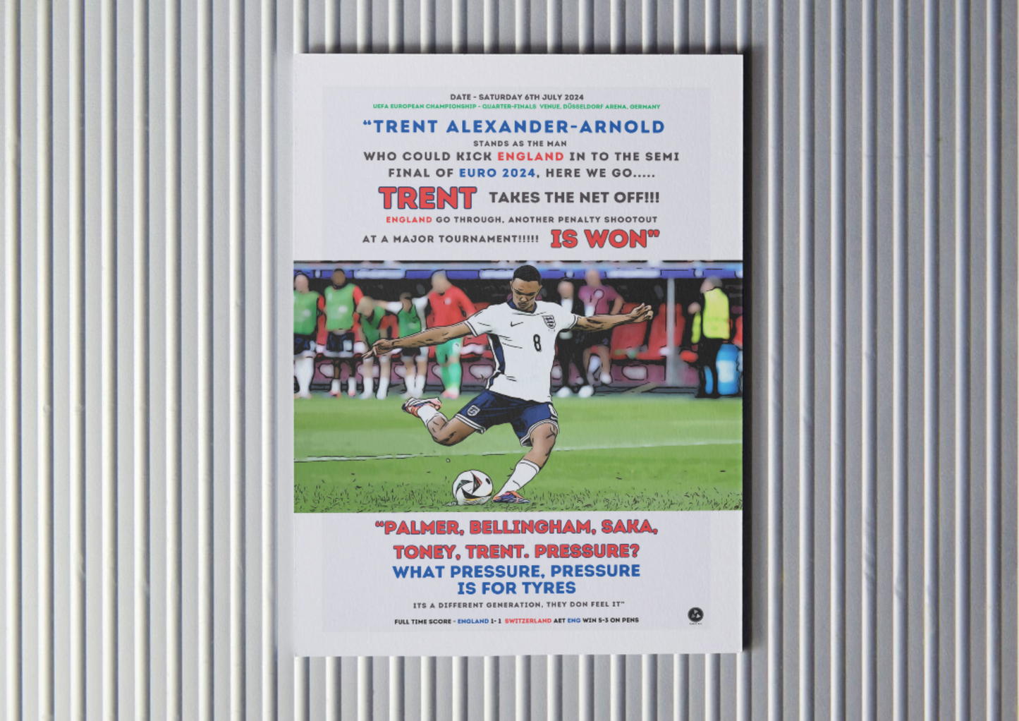 England Pressure what pressure - Trent Alexander-Arnold Print