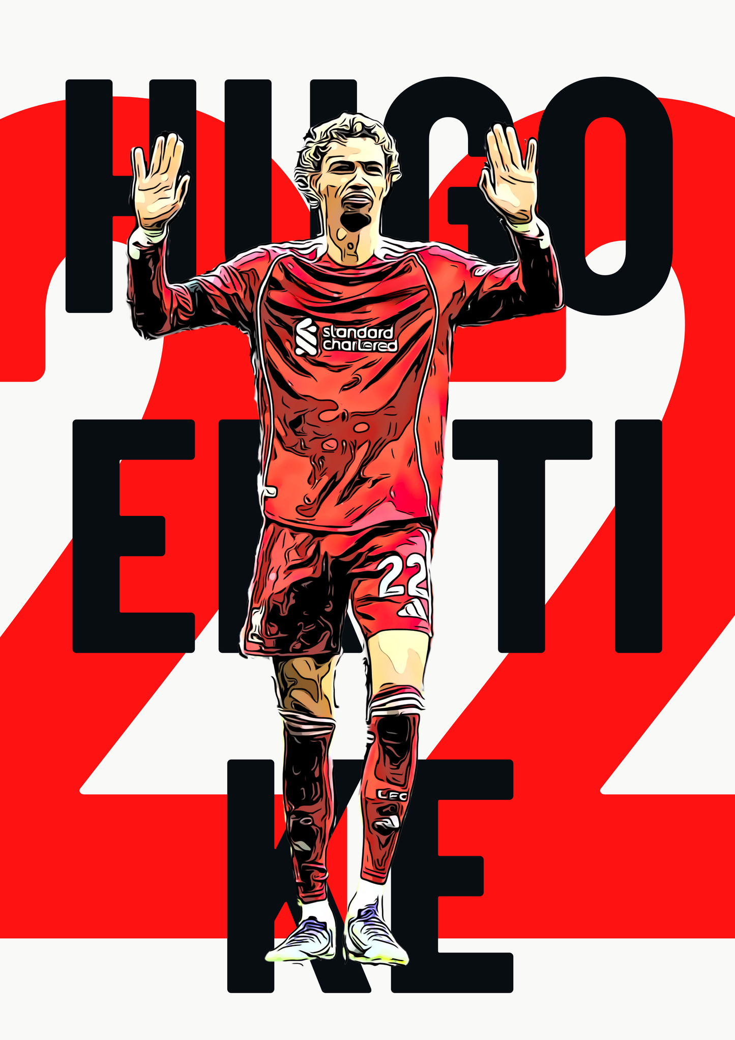 Ekitike 22 Liverpool Football Print