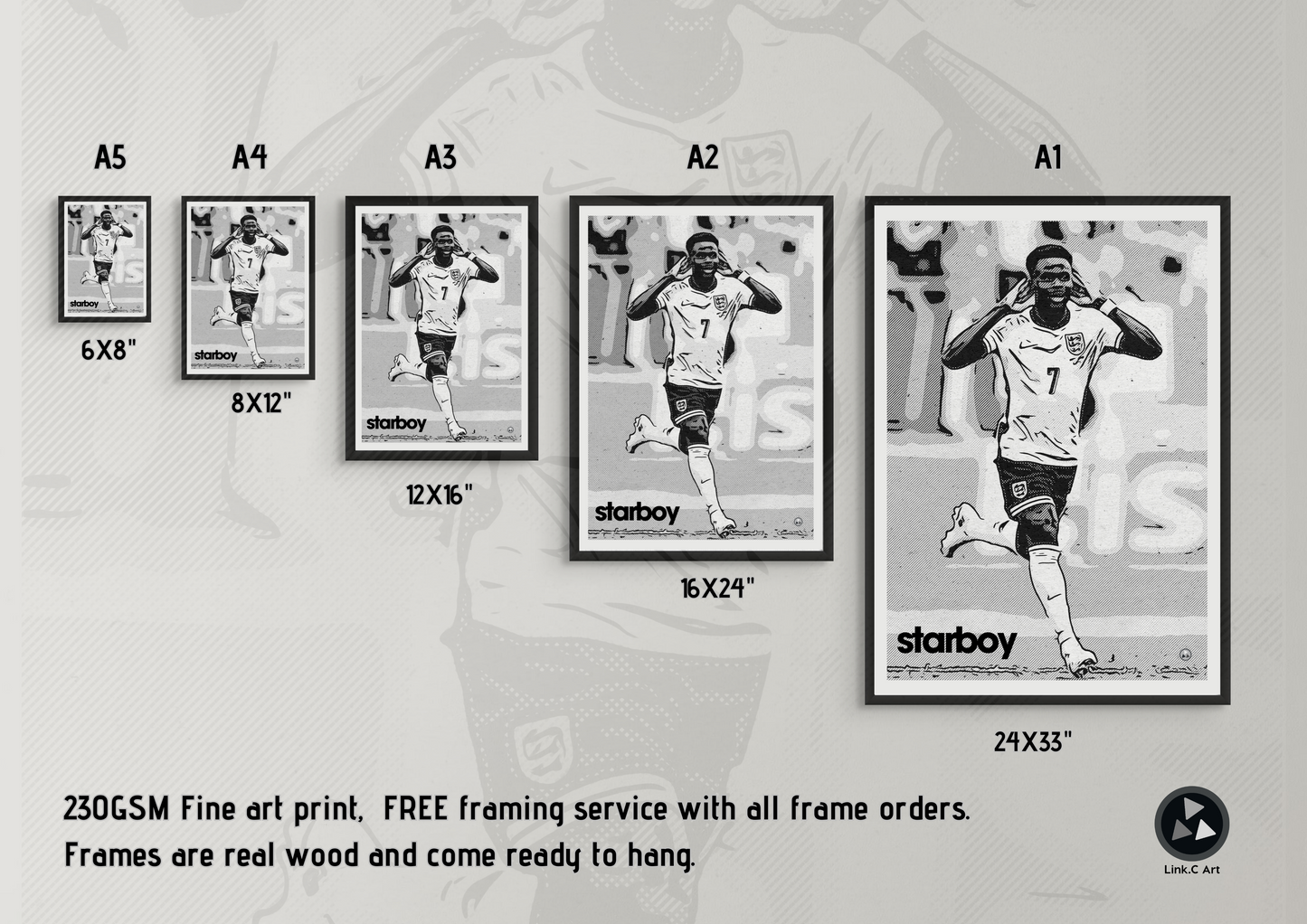 Saka - Starboy - England Euro 2024 Bukayo Saka Art Poster