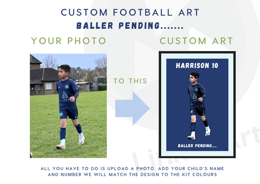 Grassroots Football Art – Custom Name & Number Poster