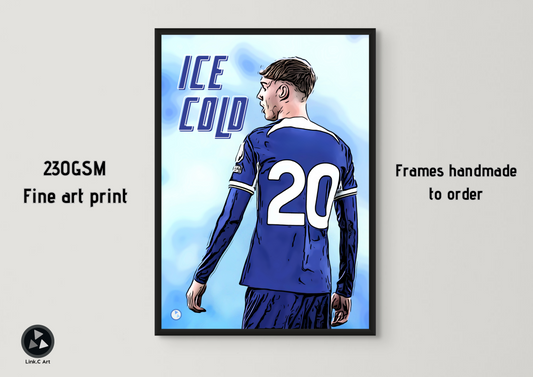 ICE COLD - Cole Palmer Art Poster - Chelsea Football Club Print