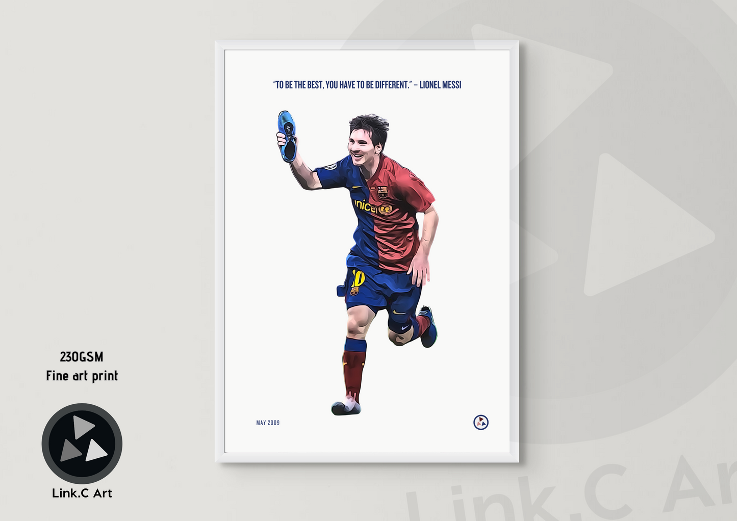 Lionel Messi Quote Poster - 'Be Different' | Inspirational Soccer Art Print