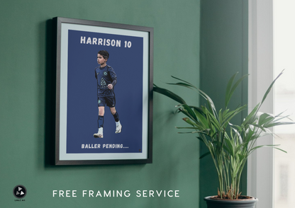 Grassroots Football Art – Custom Name & Number Poster