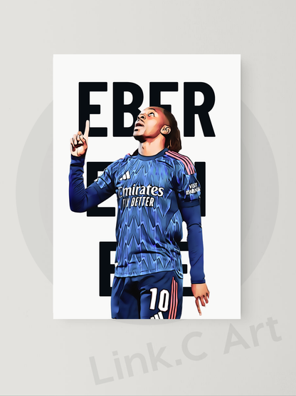 Eberechi Eze 10 Arsenal Football Print