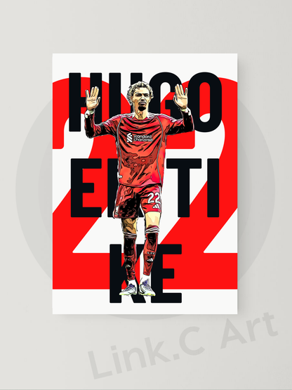 Ekitike 22 Liverpool Football Print