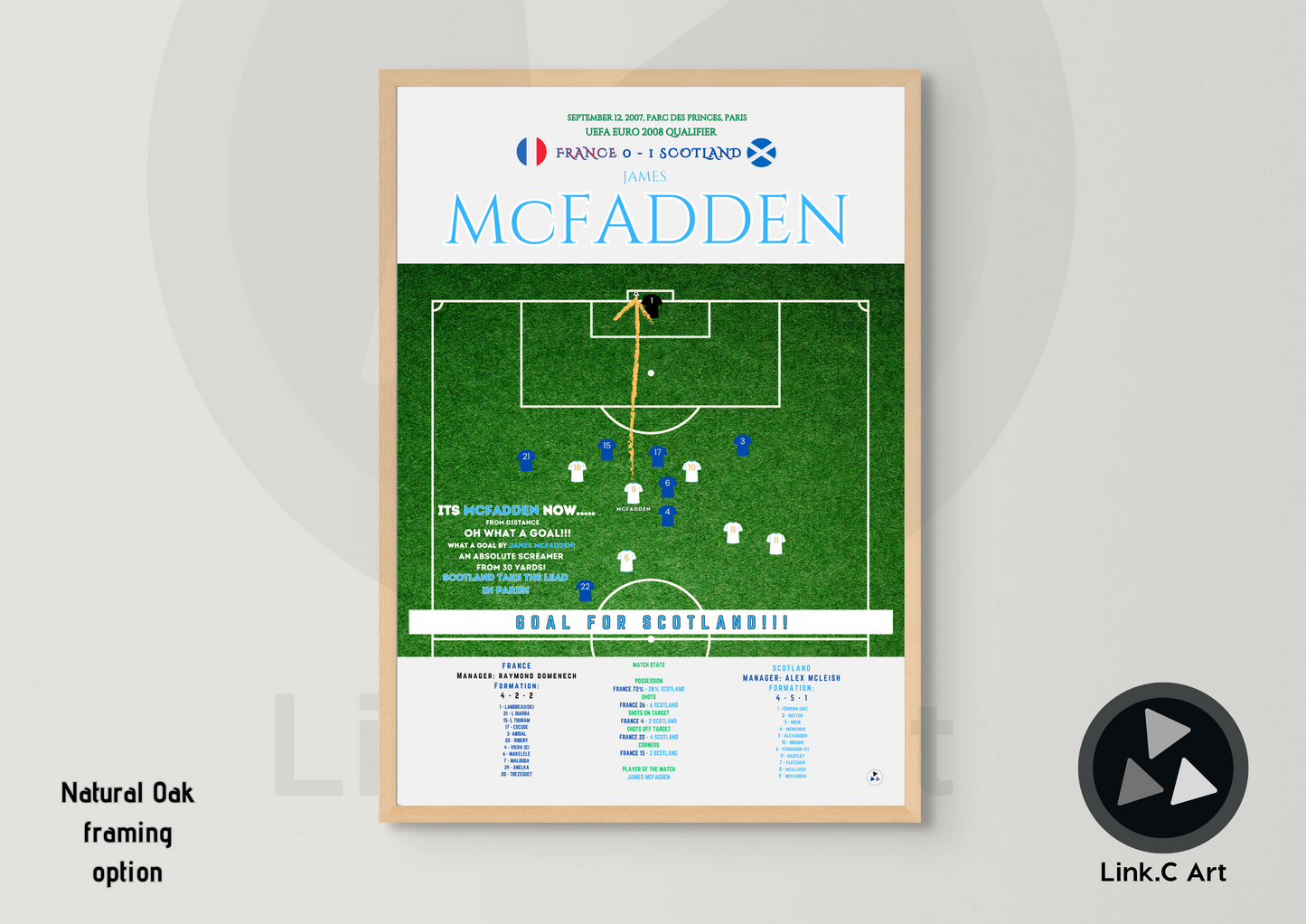 James McFadden Goal vrs France 2007   Scotland vs France 2007