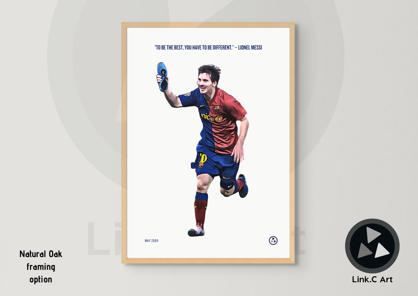 Lionel Messi Quote Poster - 'Be Different' | Inspirational Soccer Art Print