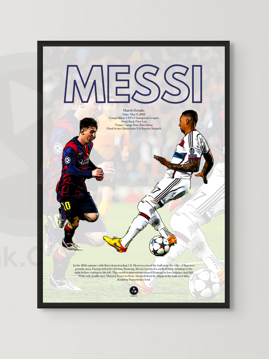 Lionel Messi Iconic Goal Print – Barcelona vs Bayern Munich 2015