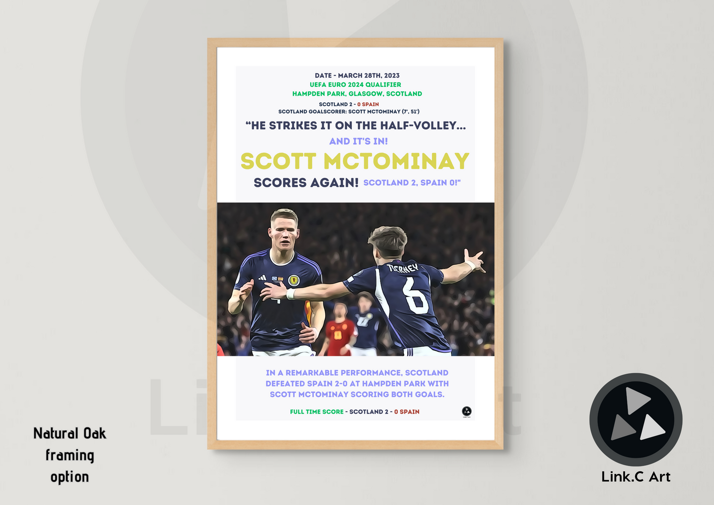 Scott McTominay's Double vs Spain - Euro 2024 Qualifier Poster