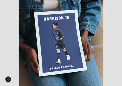 Grassroots Football Art – Custom Name & Number Poster