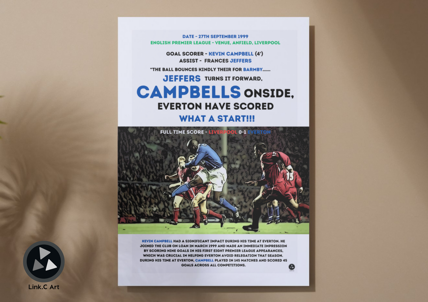 Kevin Campbell Iconic Goal Print