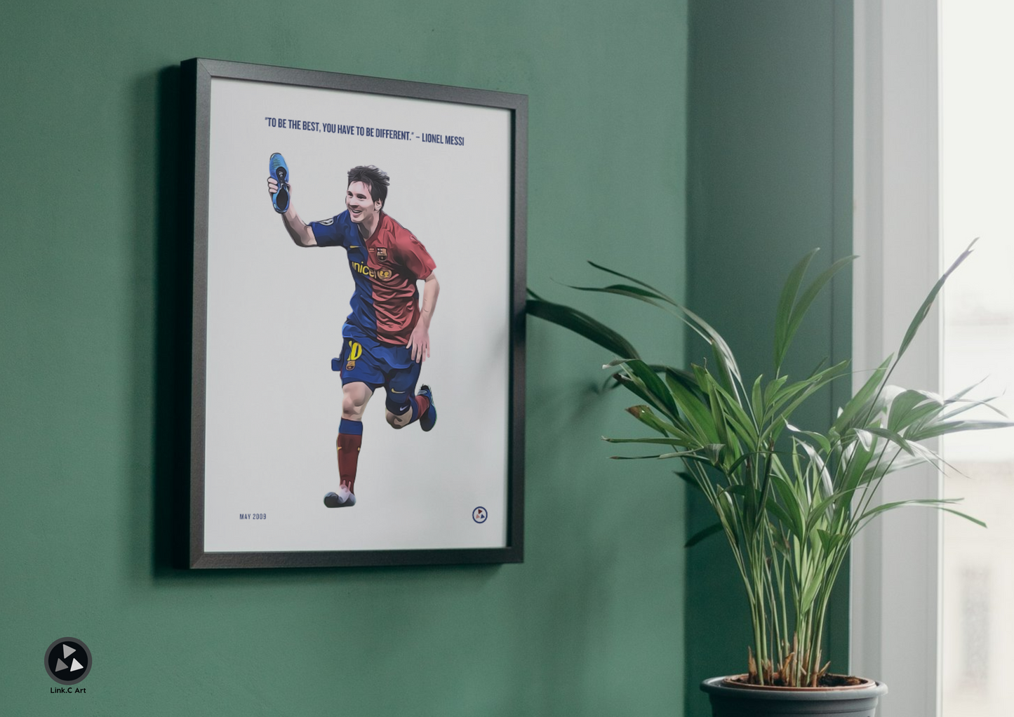 Lionel Messi Quote Poster - 'Be Different' | Inspirational Soccer Art Print