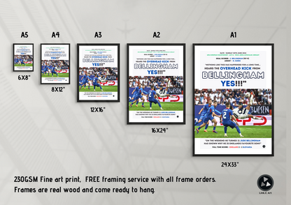 England - BELLINGHAM.... YES!! Jude Bellingham Overhead Kick Goal Print