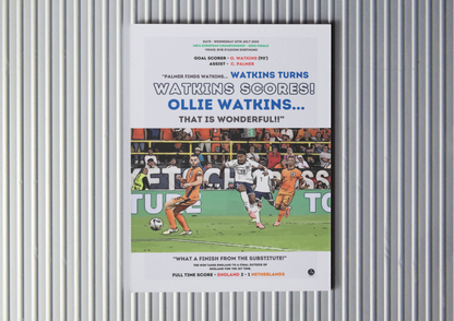 Watkins that is wonderful | England vs Netherlands Euro 2024 | Iconic Football Art Gift for England Fan | England Euro 2024 Gift for Fan