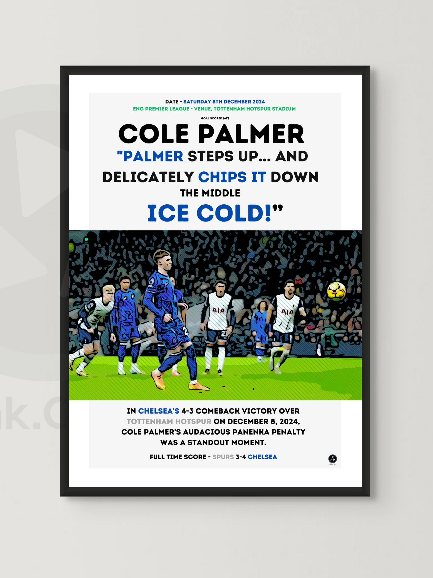 Cole Palmer’s Iconic Goal vs Spurs – Football Art Print