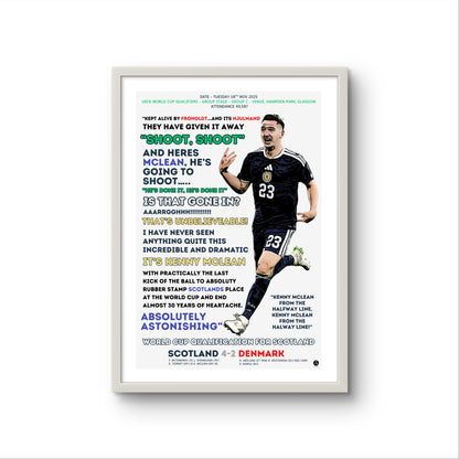 Kenny McLean Scotland 98th Minute Wonder Goal – World Cup Qualification Print