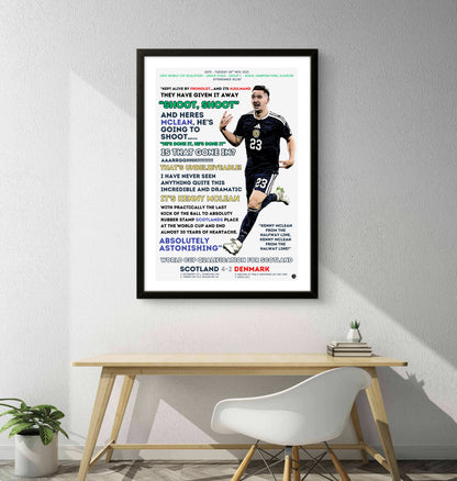 Kenny McLean Scotland 98th Minute Wonder Goal – World Cup Qualification Print