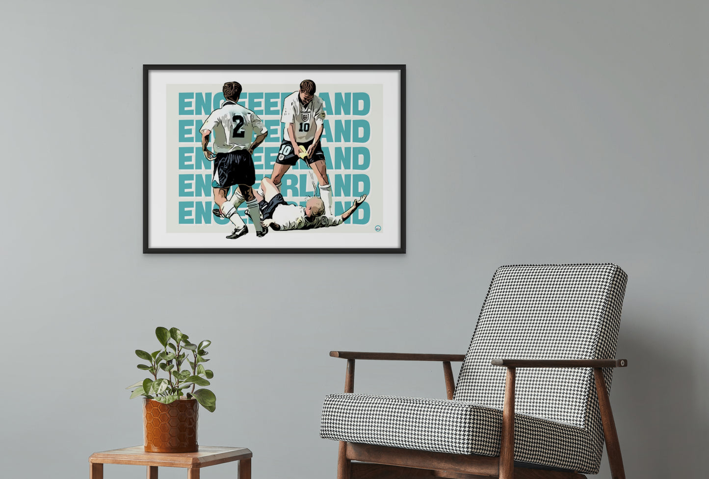 Retro Football Print - England Football Post - Illustration inspiration England