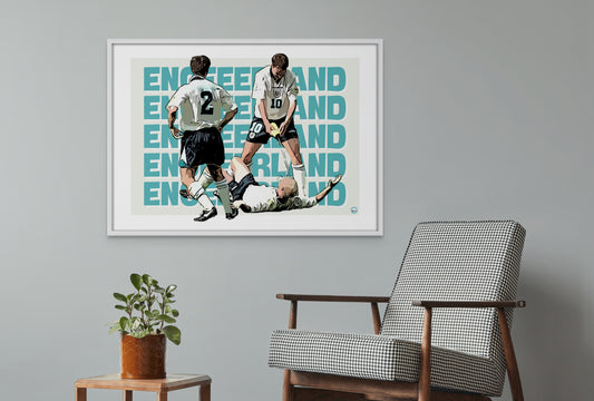 Retro Football Print - England Football Post - Illustration inspiration England