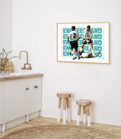 Retro Football Print - England Football Post - Illustration inspiration England