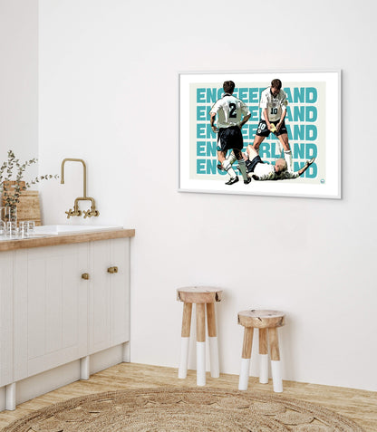 Retro Football Print - England Football Post - Illustration inspiration England