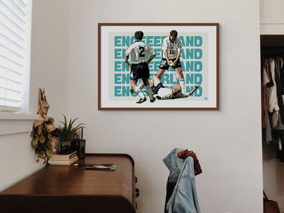 Retro Football Print - England Football Post - Illustration inspiration England