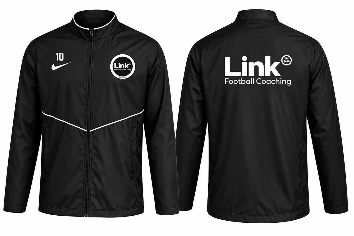 Link Football Coaching Nike Park 26 Rain Jacket front and back